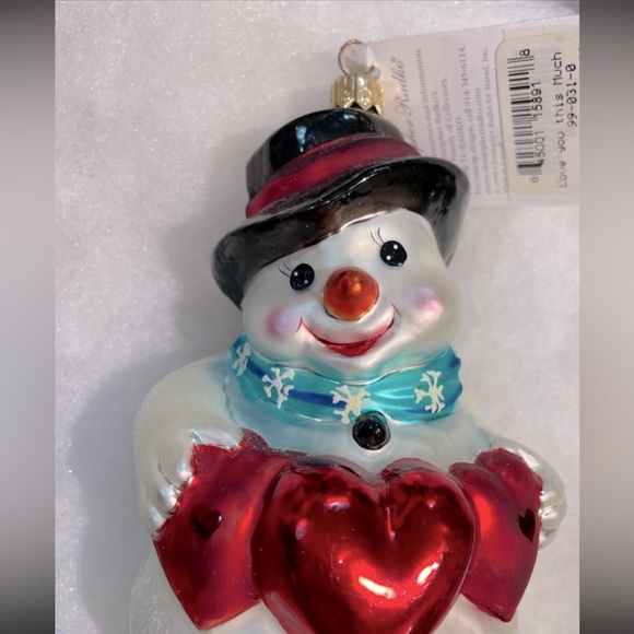 Vintage Christopher Radko Love You This Much Snowman Ornament - Picture 2 of 7